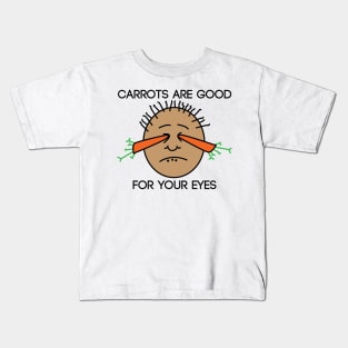 Carrots are Good for Your Eyes Funny/Joke Design Sticker Kids T-Shirt